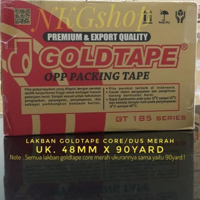 

Lakban Goldtape/OPP Goldtape dus merah 2" 48mmx90y (min 1dus = 72roll)