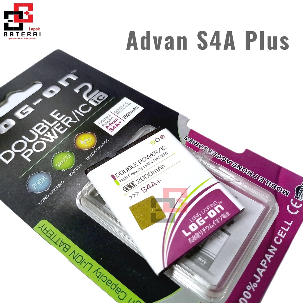 LOG - ON Advan S4A Plus Double Baterai IC Protection Battery Batre