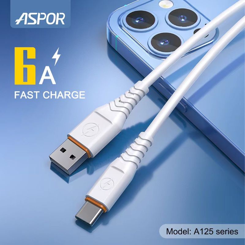 cable data 6A Aspor Type C / Lightning / Micro usb support super fast charge