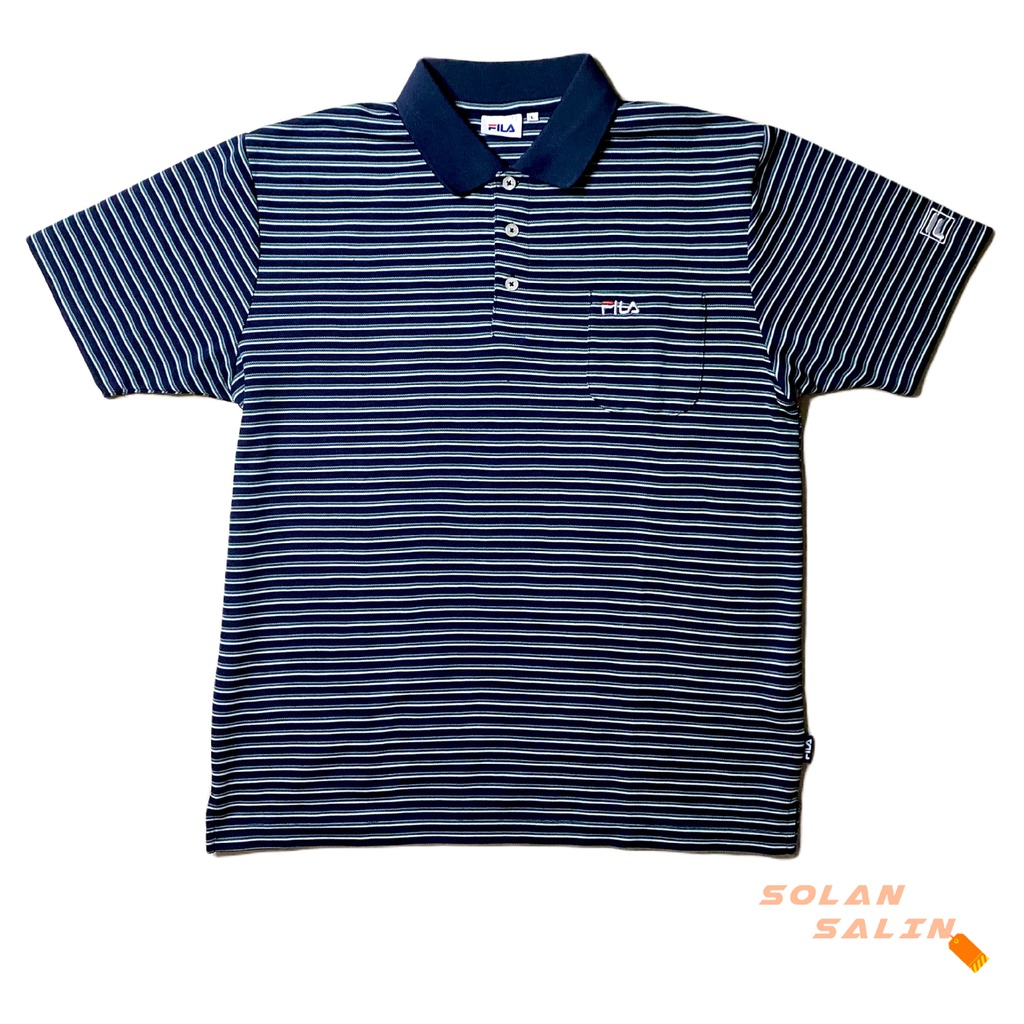 Fila Striped Polo Shirt - Kaos Kerah Pria Original Preloved