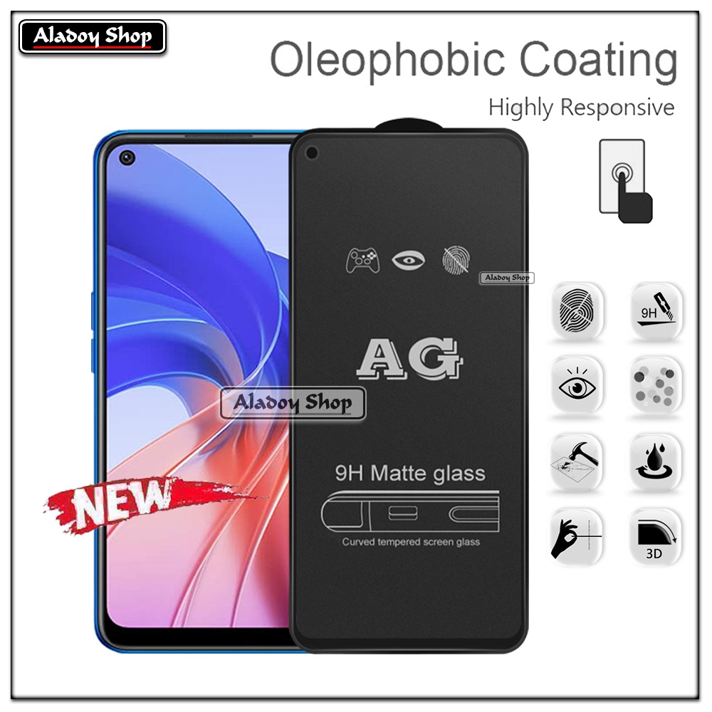 Oppo A55  4G PAKET 2IN1 Tempered Glass Matte Anti Glare Full Layar dan Tempered Glass Kamera