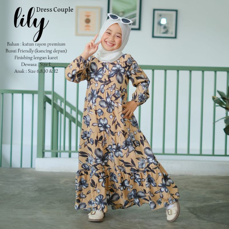 BeautyOne - Homey Dress Lily Jumbo Gamis Ibu dan Anak Couple Dress Flower Bahan Katun Rayon Premium Nyaman Dipakai | Bisa COD