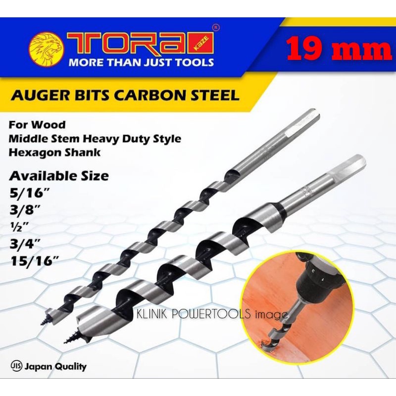 TORA mata bor kayu 19mm x 230mm