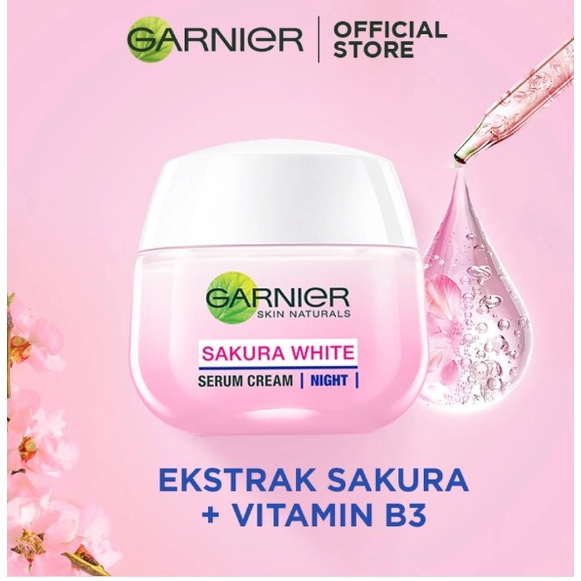 GARNIER KRIM MALAM NIGHT SAKURA GLOW 50ML EXP 2025