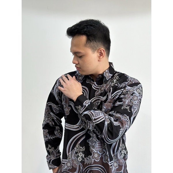 Batik Ayman - Aksa | Kemeja Batik Pria Katun Solo Halus Lengan Panjang Full Furing