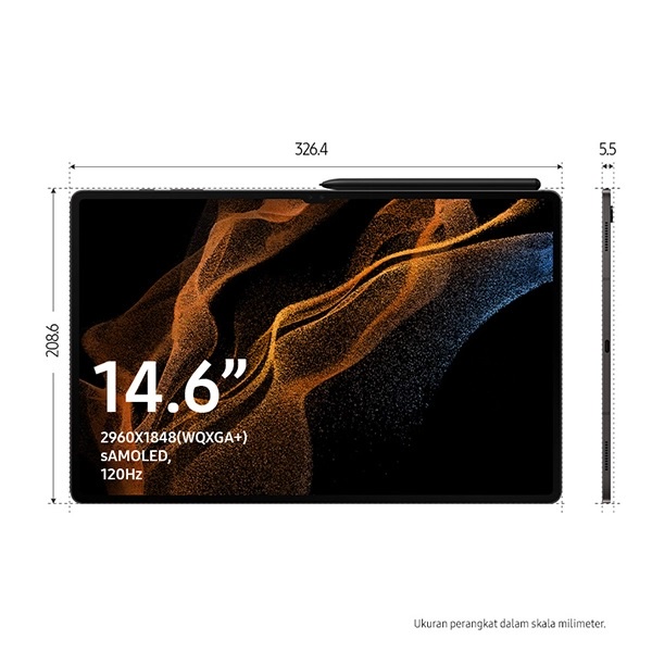 Samsung Galaxy Tab S8 Ultra 5G 12/256GB - Graphite - Garansi Resmi