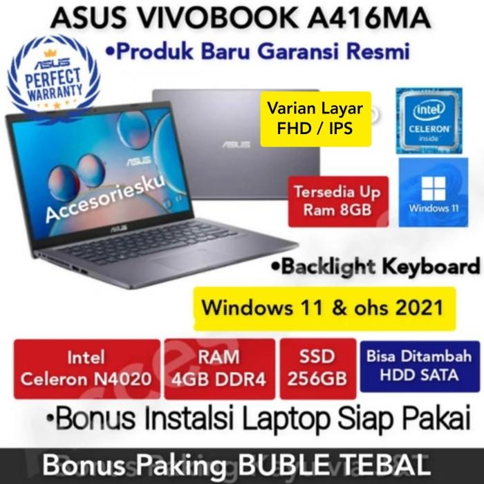 Asus Vivobook A416Ma N4020 4Gb 256Gb Ssd 14" Windows 10