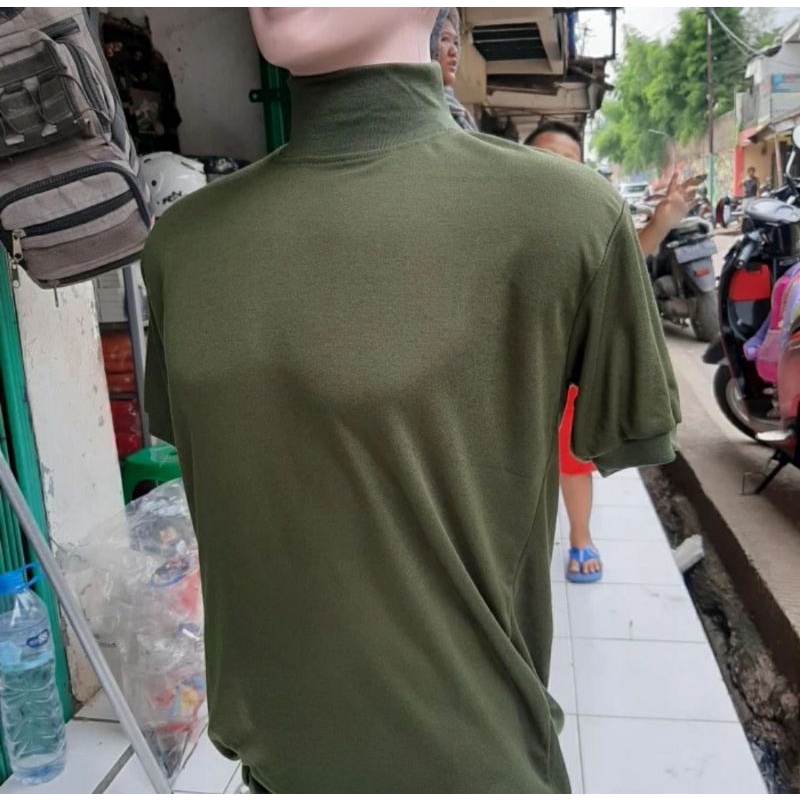 Kaos Hitam Polos Kerah Tinggi/Kaos Hitam Polos/Kaos Kerah Tinggi Putih Polos/Baju Kerah Tinggi