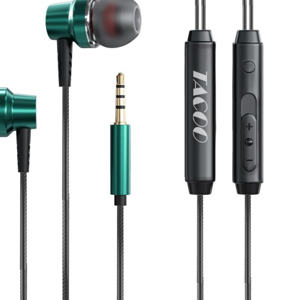 TACOO Earphone Wired Kabel Headset In-Ear Deep Bass - Hijau