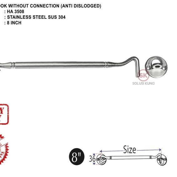 Hak Angin Stainless Steel SUS 304 RAFES (Anti Patah)