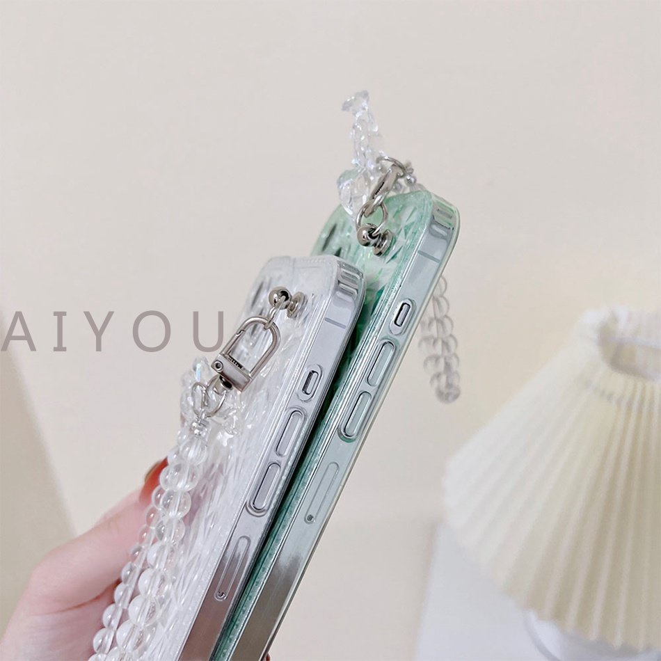 Soft Case Silikon Motif Beruang Dengan Rantai Untuk iPhone 14 Pro MAX 7 8 Plus 11 12 13 Pro MAX X XR XS MAX SE 2020 2022