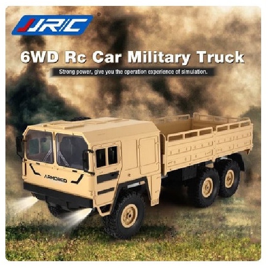RC Car Military Truck JJRC Q-64 Q64 Truk Perang 1/16 6WD Off Road RTR