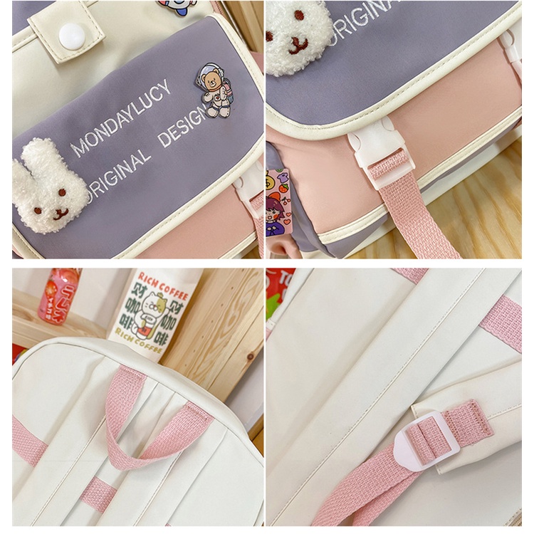 WYK143 Tas Ransel Wanita MondayLucy Original Design Sekolah Kuliah Backpack School Impor TKM