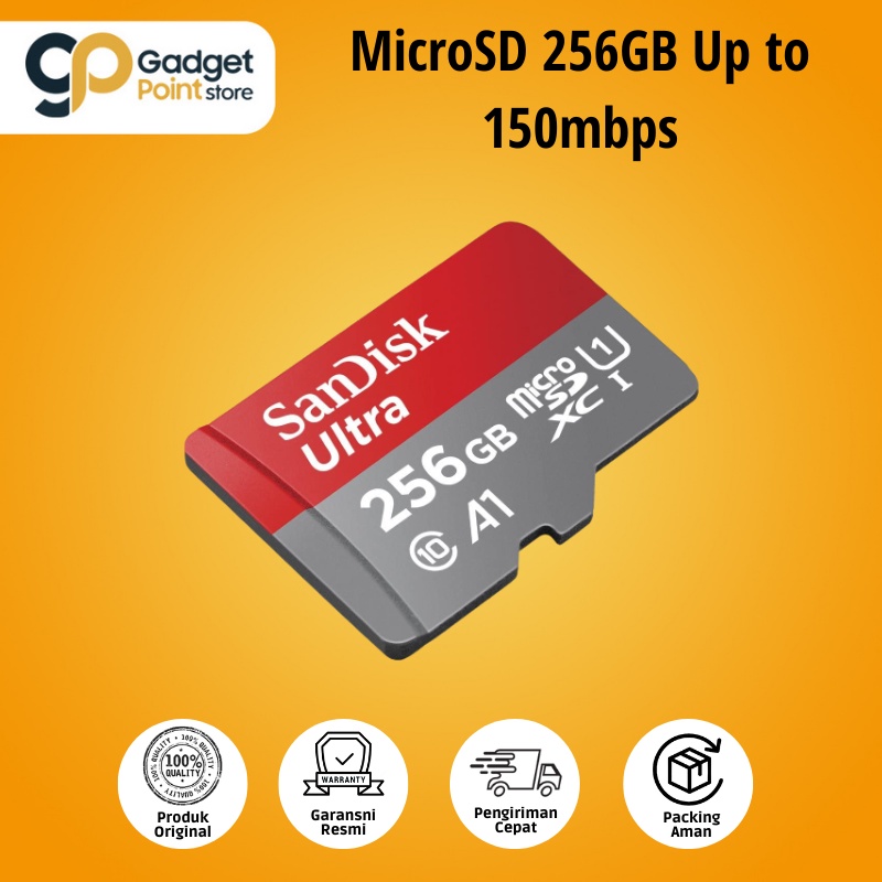 Memory Card Micro SD 256GB Sandisk Ultra UHS-I A1 up to 150Mbps