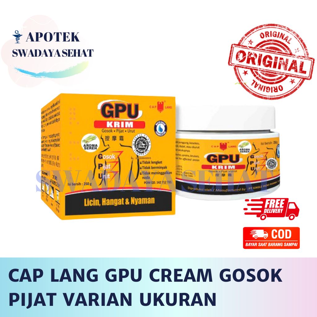 Cap Lang GPU Krim 250 Gram - Cream Pijat Gosok 150gram 60gr