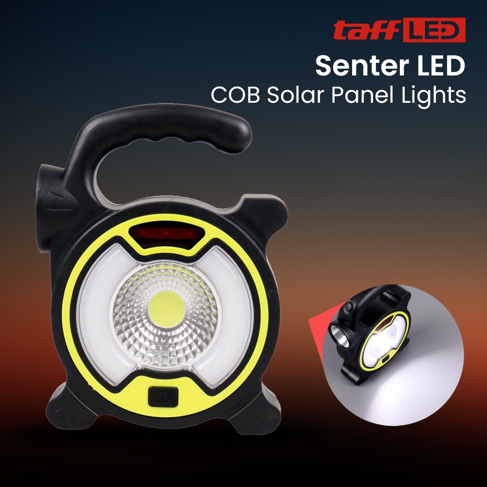 TAFFLED SENTER LED LANTERA CAMPING COB SOLAR PANEL WORK LIGHTS TJ-329A UNI UNO MEDAN