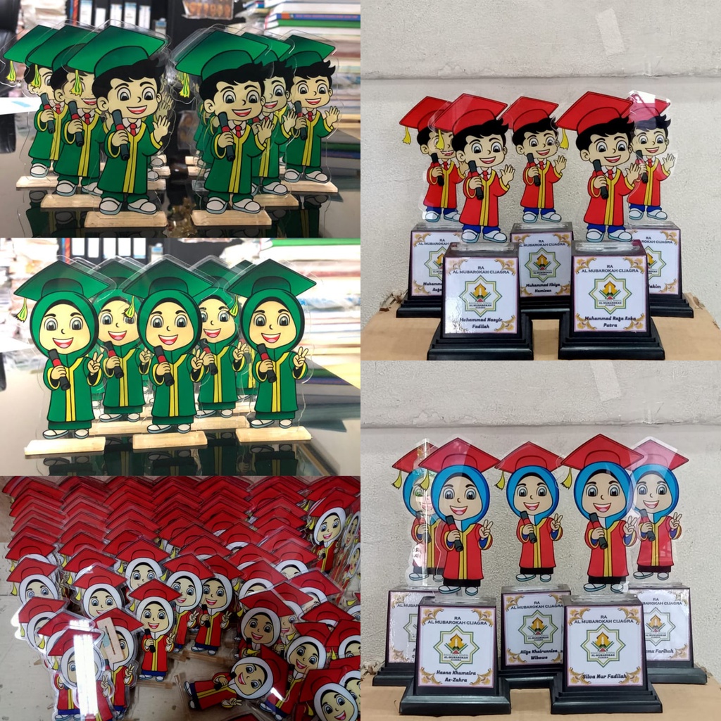 patung wisuda akrilik TK/PAUD Ready Stok