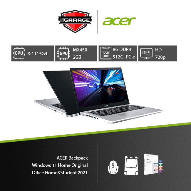 Acer Aspire 5 Slim A514-54G-32GF|i3-1115G4/8G/512G/MX450-2G