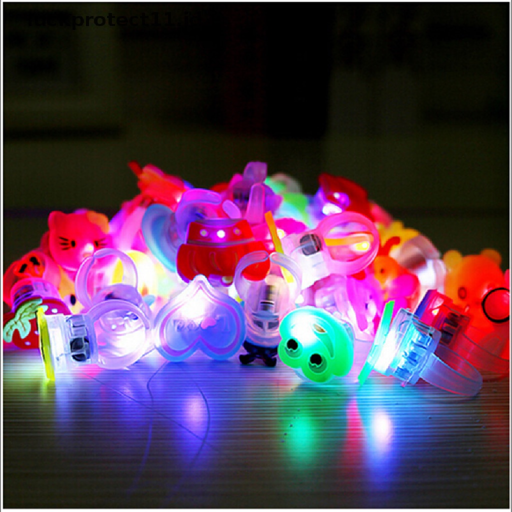 10pcs / lot Cincin Lampu LED Untuk Anak