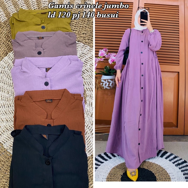 Gamis KM / Gamis Crinkle / gamis crinkle jumbo / gamis polos jumbo / gamis / gamis polos