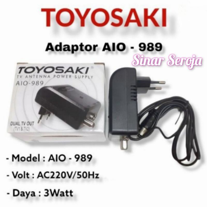 Antena Tv Aio 228 USB Aio 235 Aio 220 Aio 200 / Adaptor Toyosaki 989 Outdoor&amp;Indoor/Antena Tv Bisa Luar Dalam