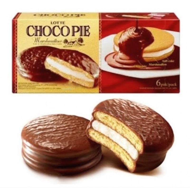 

Lotte Chocopie Marshmallow Cokelat ( isi 12 pcs @26gr )