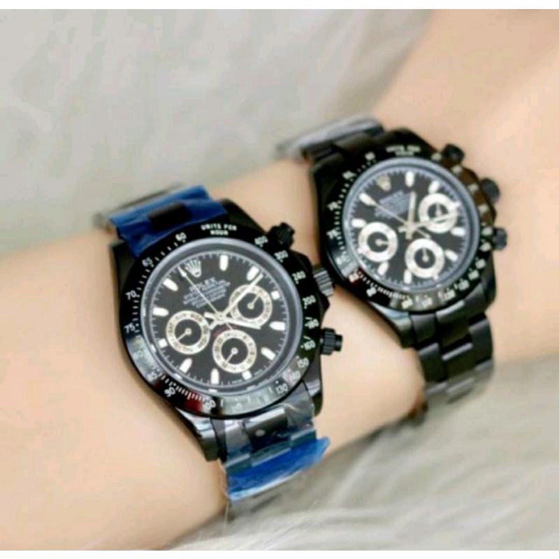 Jam Tangan Rolex Daytona Autometic Couple Warna Hitam Super Mewah - Jam Tangan Pasangan - Rolex 00