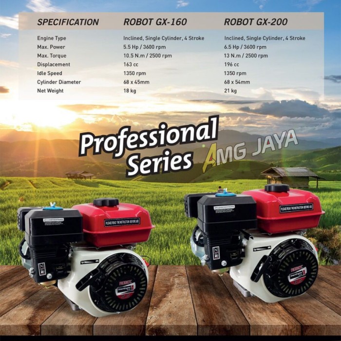 Mesin Penggerak Bensin 5,5HP Mesin Penggerak Serba Guna ROBOT GX 160