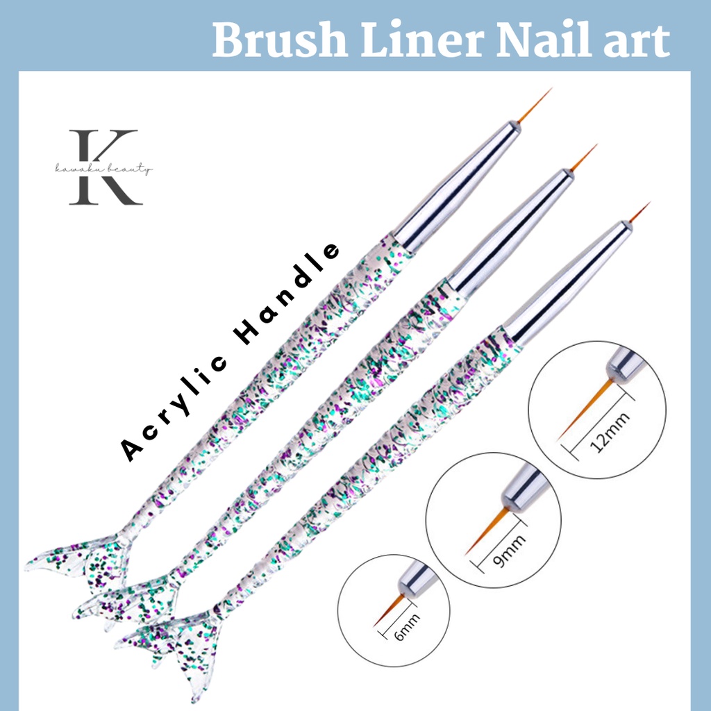 Brush Liner Mermaid bubbles Set 3 size NP-70