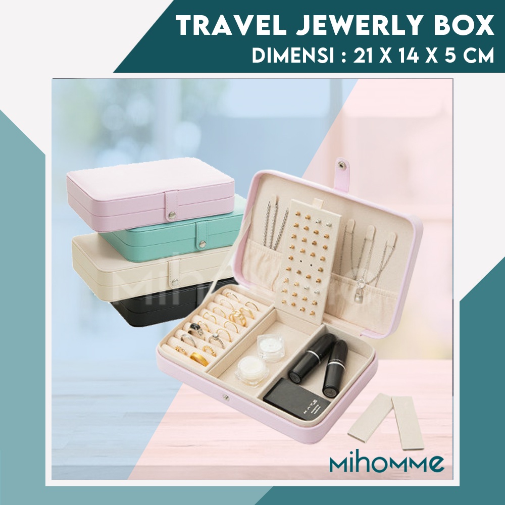 Kotak Perhiasan Travel Jewelry Storage Box Tempat Penyimpanan Cincin Kalung Anting