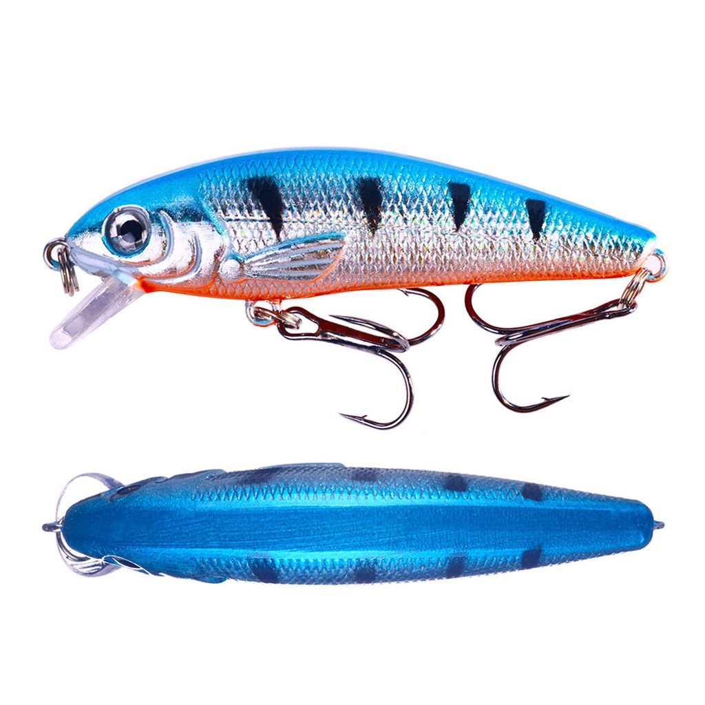 Hengjia 1pc Umpan Pancing Minnow Hard Bait Bentuk Ikan Kecil Artificial Crankibait 3D Eyes Plastik 7.5cm 8g Fishing Lure