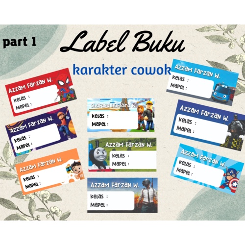 

( Isi 20 ) Stiker Label Buku/Label buku pelajaran/Stiker nama buku tulis