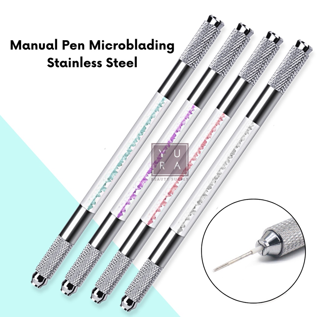 MICROBLADING PEN CRYSTAL DUAL PEN / Manual pen alat sulam alis / sulam bibir