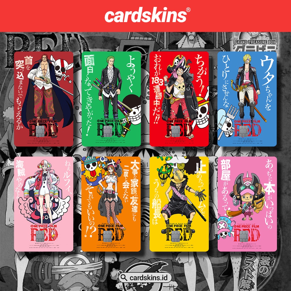 ONE PIECE RED | GARSKIN / STICKER KARTU ATM / SKIN KARTU ATM / DEBIT / CREDIT / EMONEY / FLAZZ | CARDSKINS