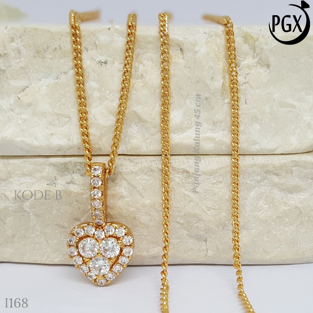 PGX Liontin Kalung Xuping Wanita Perhiasan Lapis Emas Aksesoris Fashion - I168