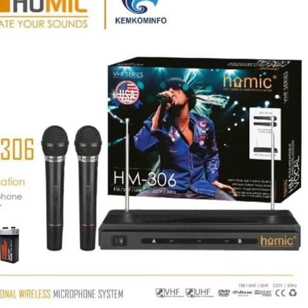 MIC WIRELESS DOUBLE MICROPHONE-MIC TANPA KABEL-MICROPHONE WIRELESS
