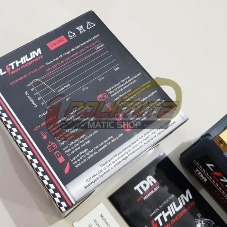 Aki Motor TDR Lithium Iron Phosphate Battery TLFP-7L 12V NMAX Aerox 155 Lexi