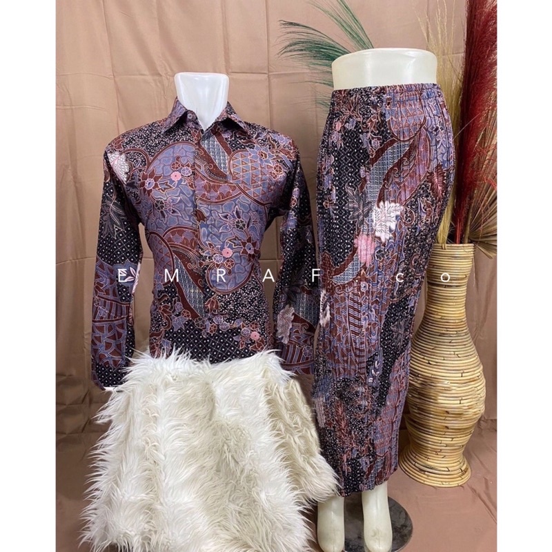 Batik couple / baju batik couple / batik set / batik lengan panjang / rok set