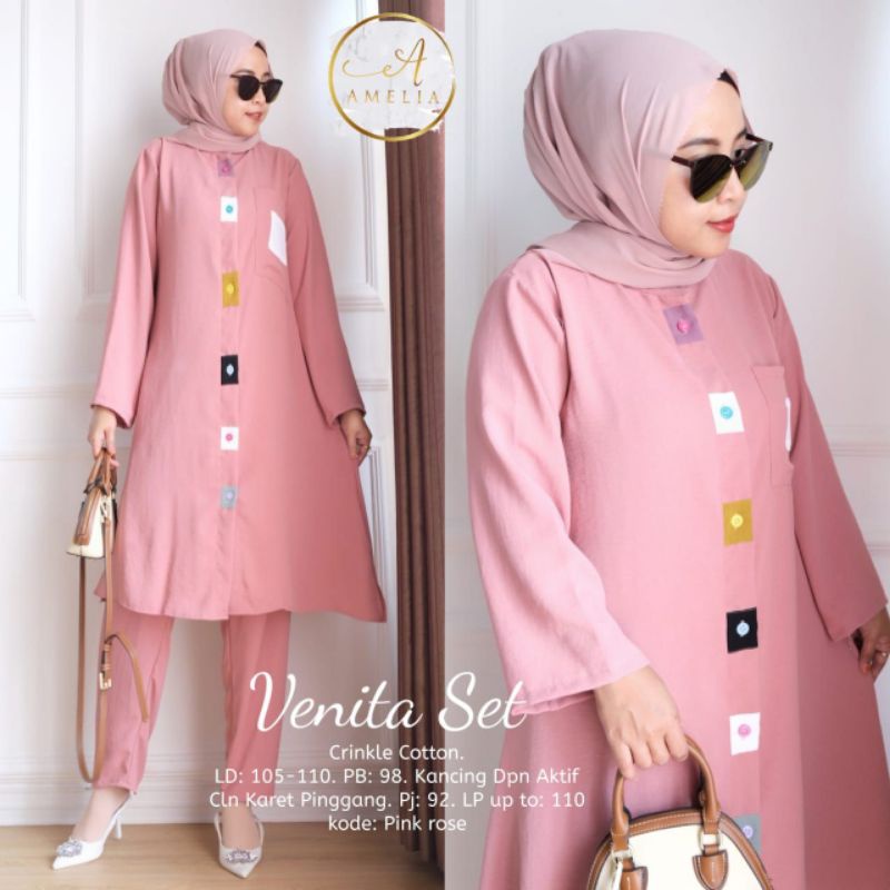 Setelan Wanita Bahan Crinkle Airflow VENITA SET BY AMELIA