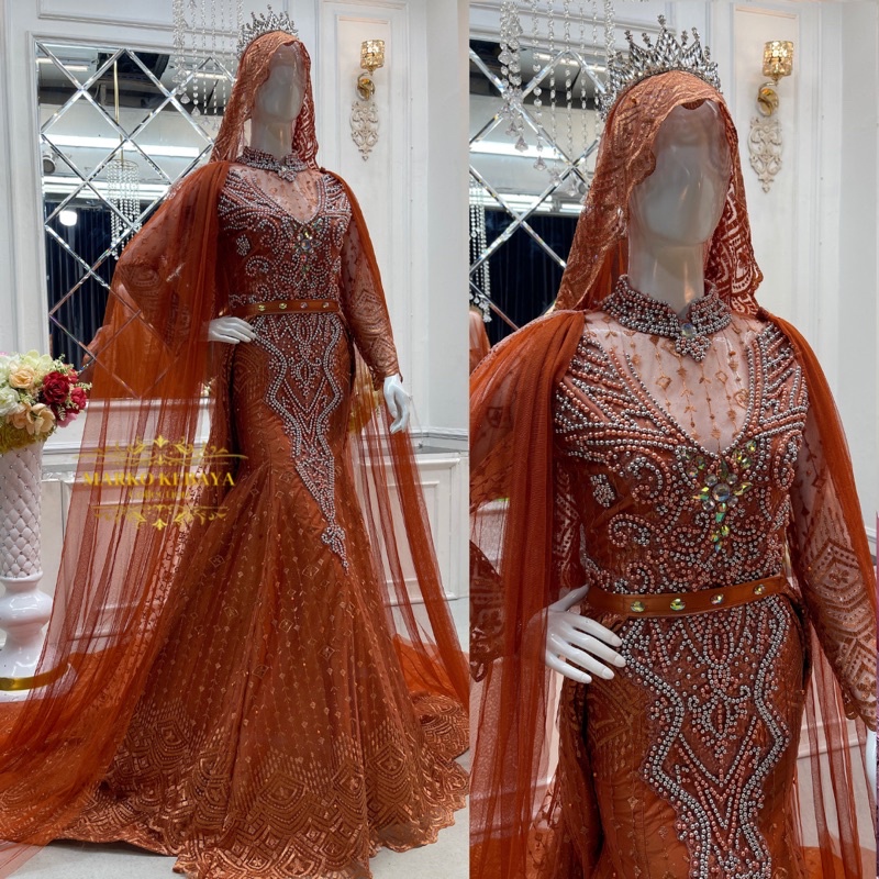 Kebaya pengantin Slim ekor | Gaun pengantin | kebaya pengantin modern