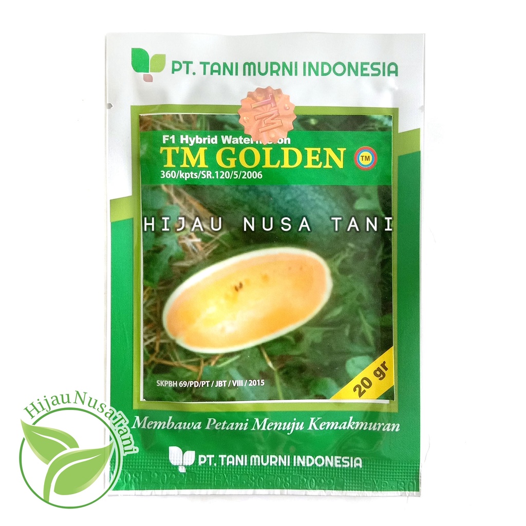 Benih Semangka TM GOLDEN 20 gram - Tani Murni - bibit semangka kuning lonjong baby inul mini 700 bij