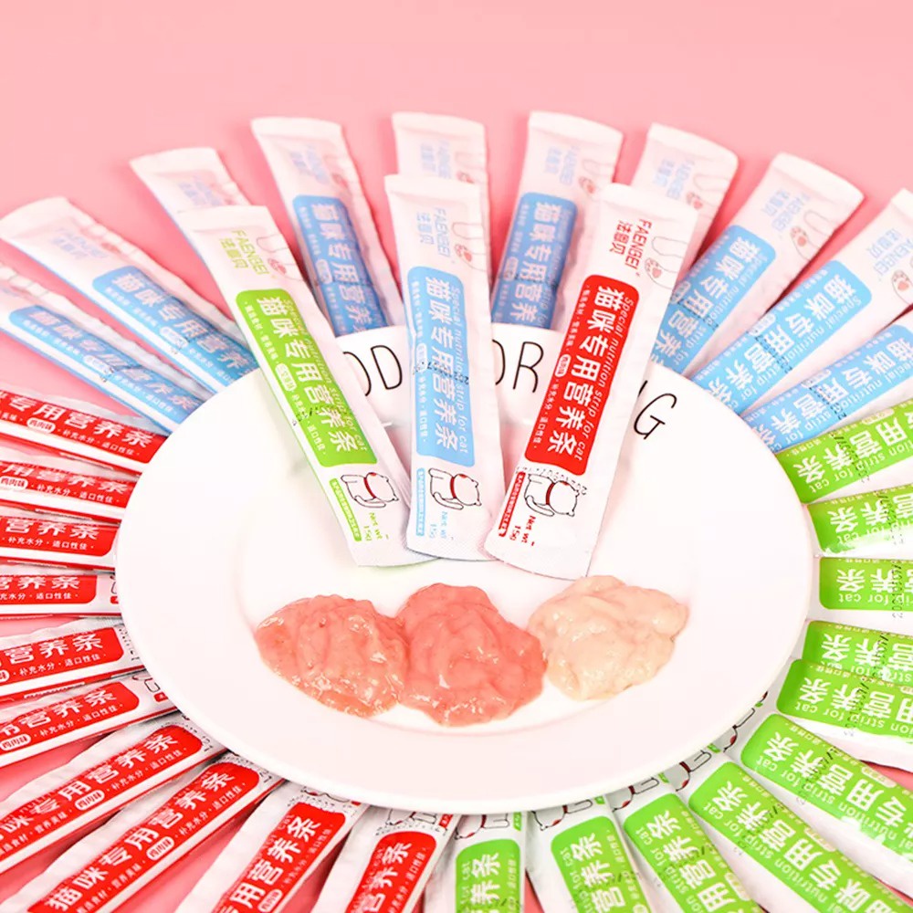 Snack Hewan Peliharaan Cat Strip Kitten Kucing Adult Kaya Nutrisi Membantu Pencernaan Mencegah Alergi 15g/Strip FEFARM