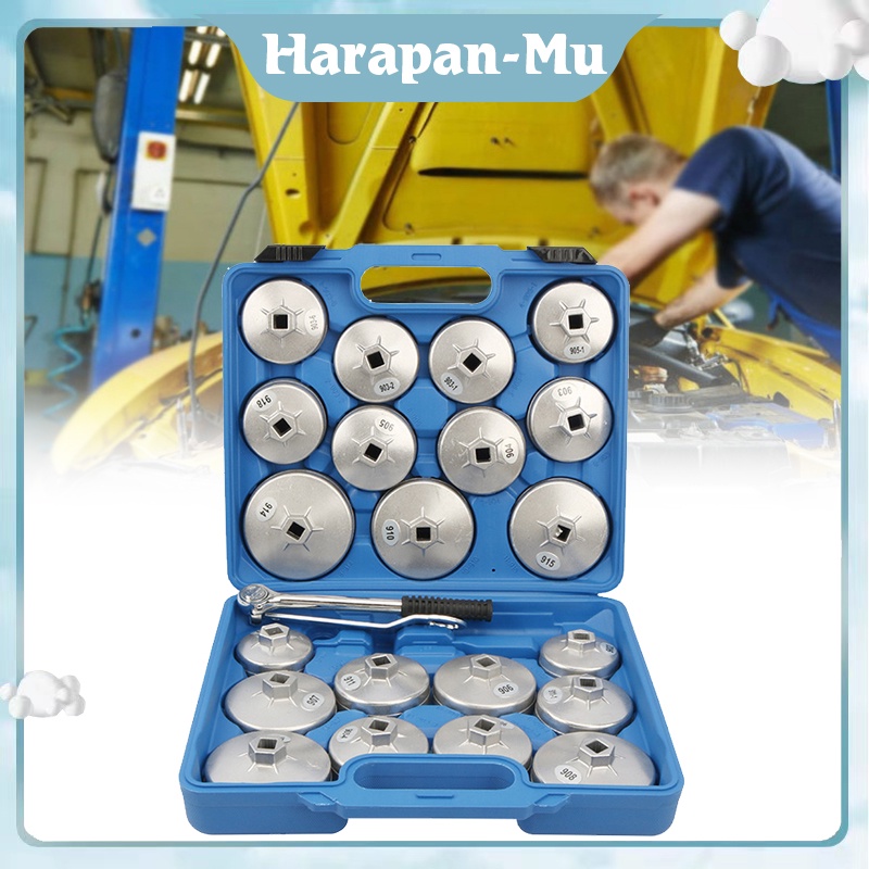 23 In1 Kunci Filter Oli Mangkok 1 Set Kunci Pas Pembuka Filter Oli Bentuk Cup Kunci Saringan Oli