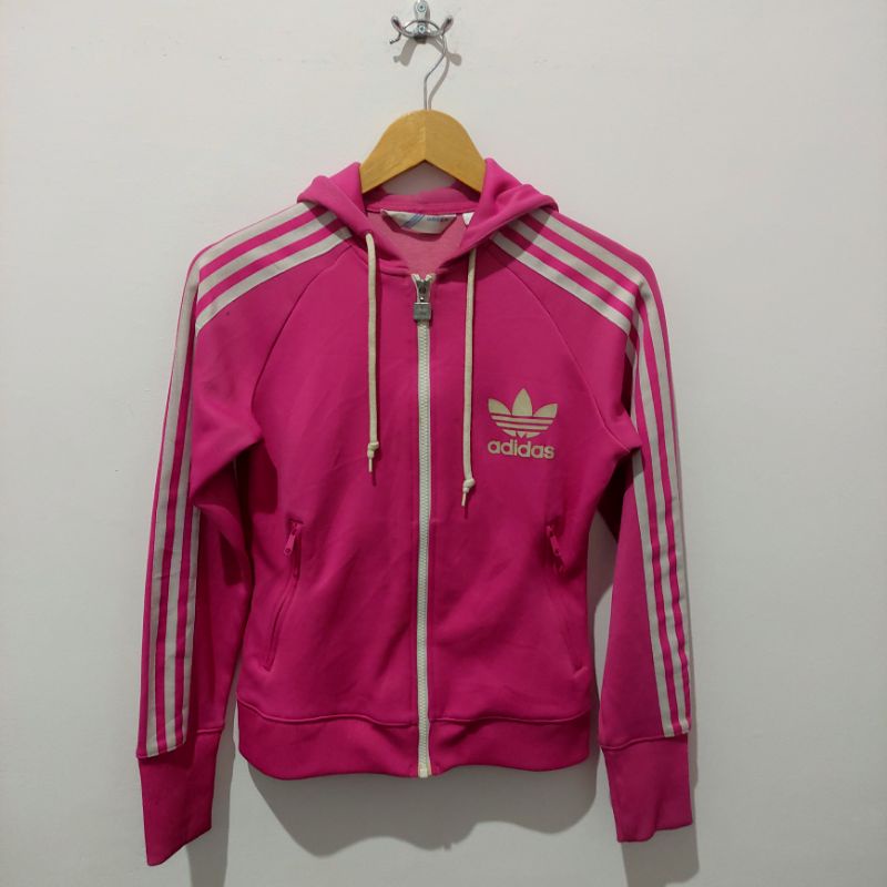 Jaket Tracktop Hoodie Adidas Pink