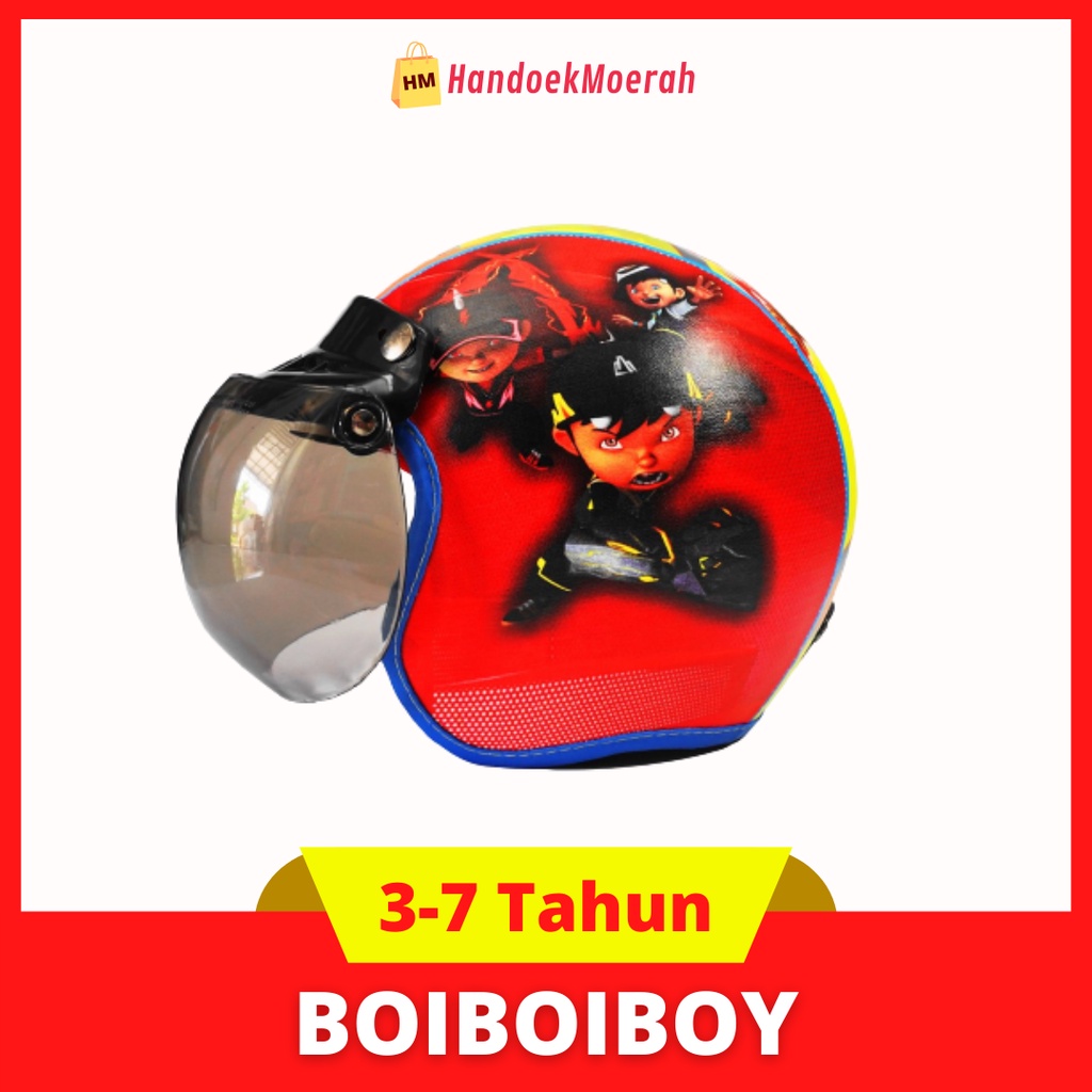 Helm Anak BOGO BOBOIBOY Murah / Helmet Non SNI / Helm Karakter Kartun Lucu / Helm Anak Cowok Laki Laki 3 4 5 6 7 Tahun