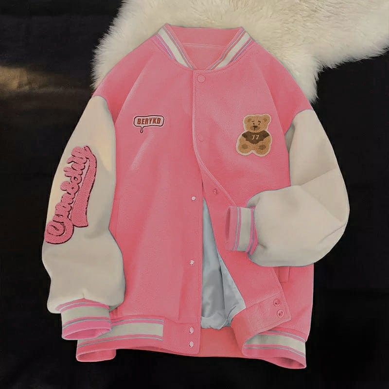 Sweater Wanita Grosir Berkualitas - BearOnefunny-Pink