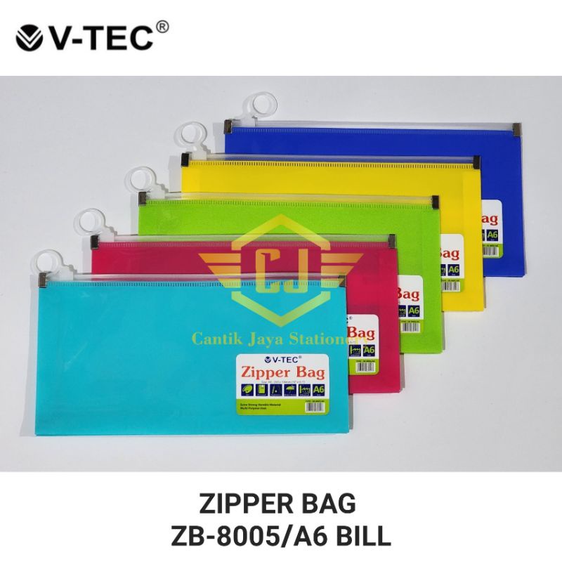 

Tas Document Bag V-TEC ZB-8005/A6 Bill Zipper Bag