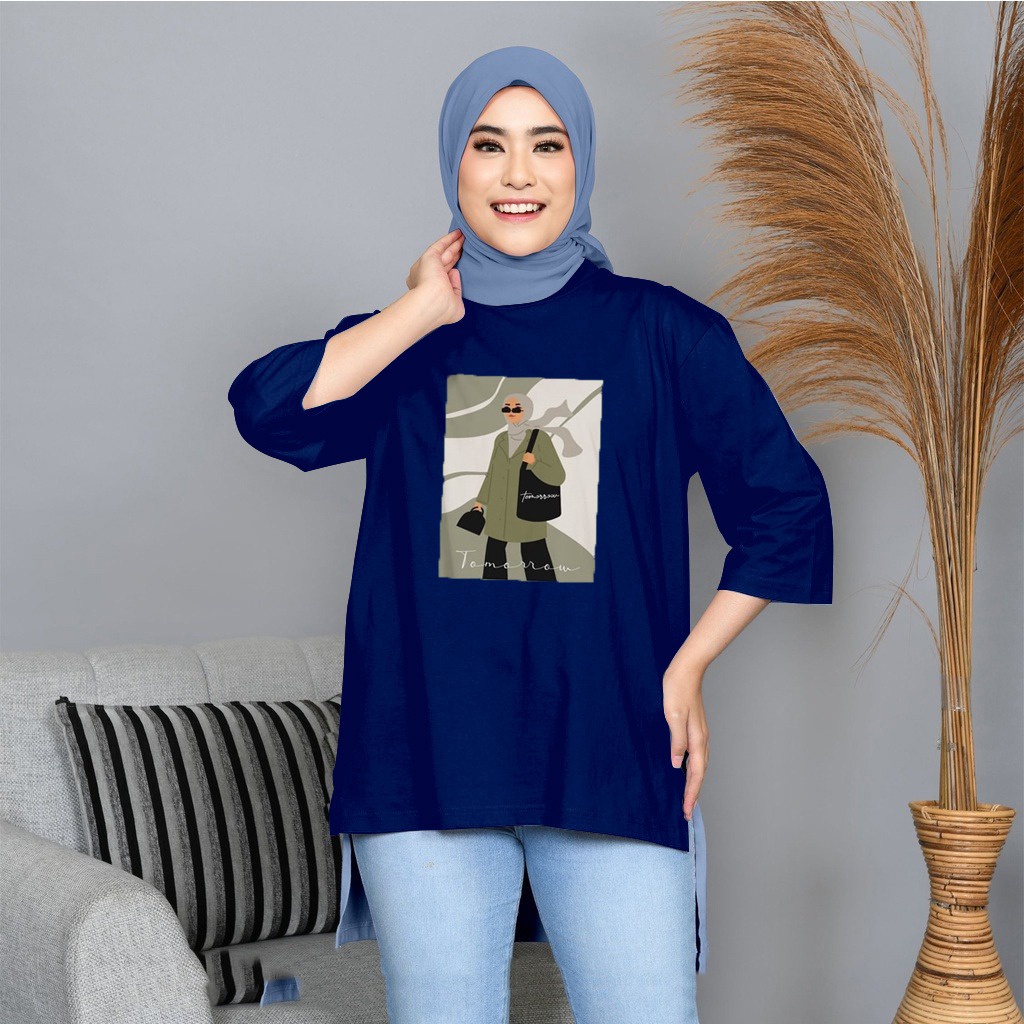 Tq88indonesia Fashion Baju Tunic Wanita Terbaru / TUNIK BASIC OVERSIZE WANITA HIJAB'S VARIASI 090 DTF / Pakaian Muslimah Kekinian