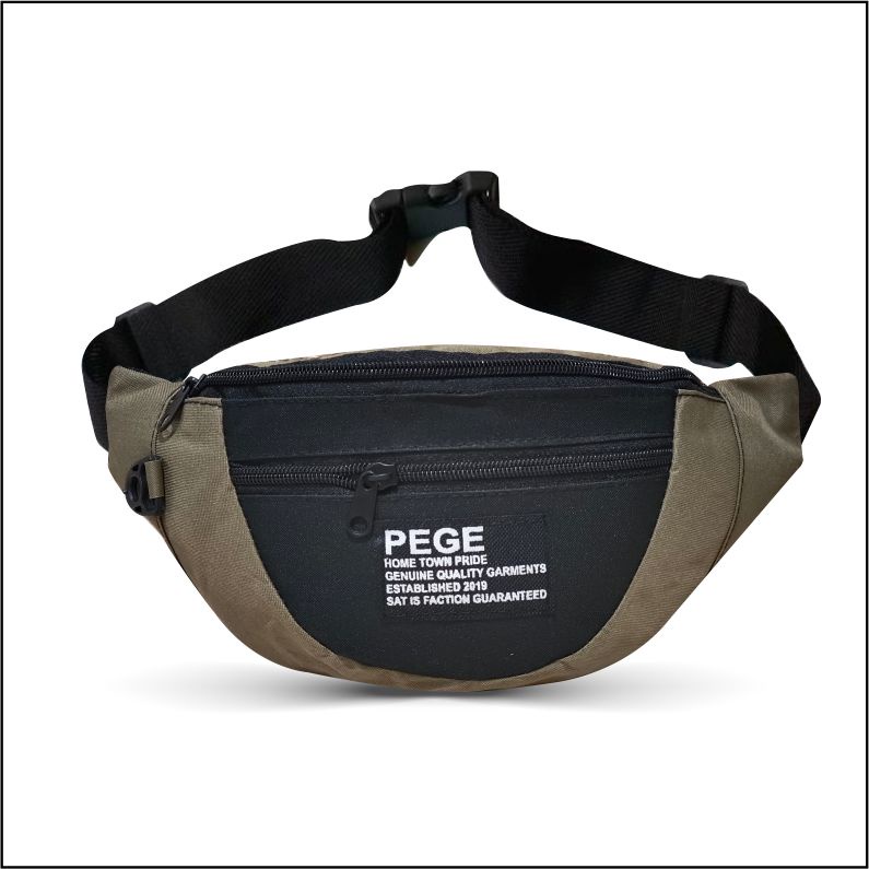 Pege 8835 - Waist bag Tas Pinggang Oval Model Kombinasi Untuk Pria Wanita Unisex