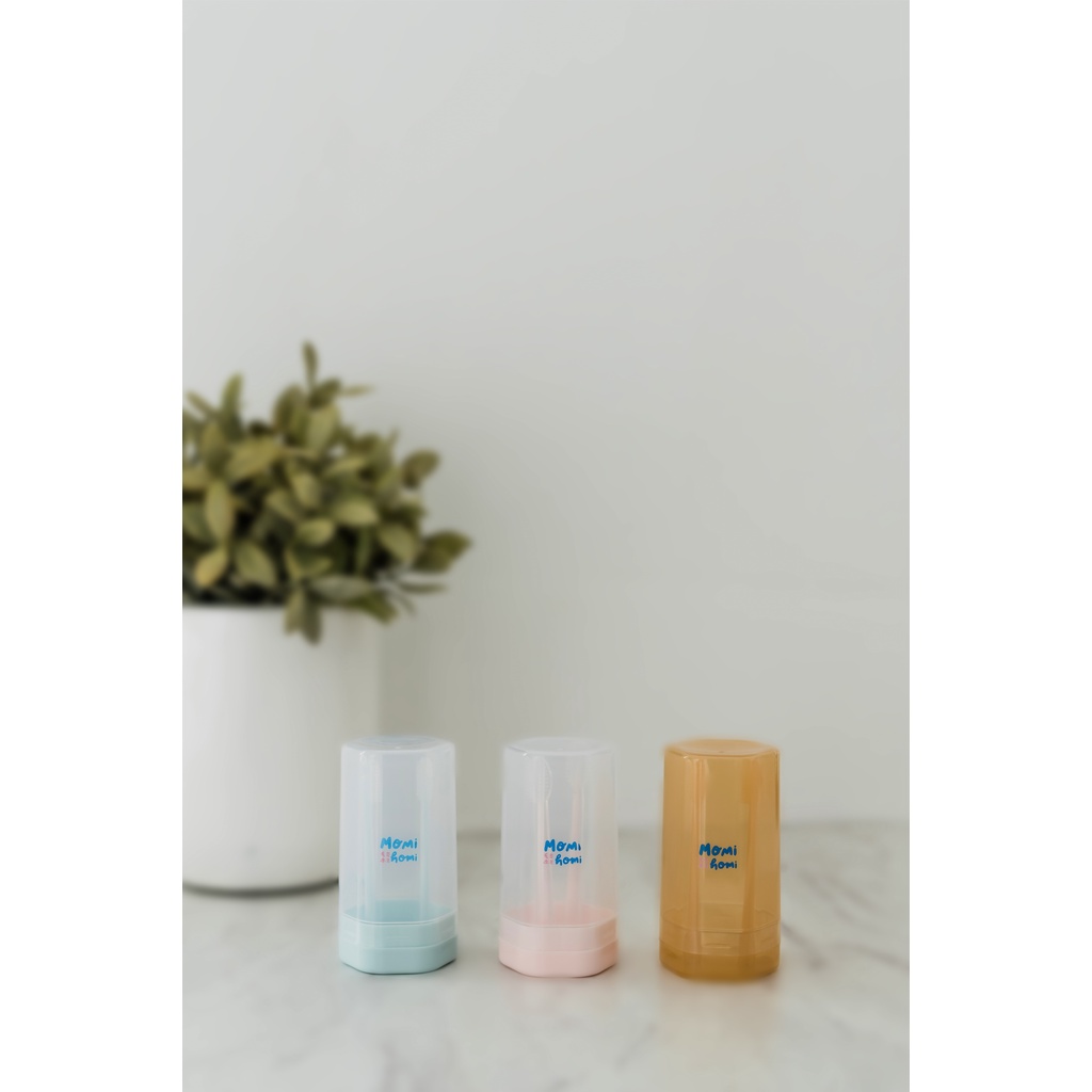 MOMI HOMI Baby Oral Care Pembersih Mulut Bayi Silikon Teether Set Sikat Lidah Bayi &amp; Sikat Gigi Bayi 2in1 Silicone Tootbrush Terapi Bicara Wicara Terapi Oromotor Gerakan Tutup Mulut (GTM)